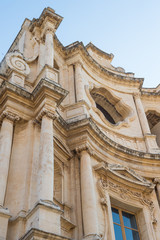 Valley of Noto Sicily. Typical details of Baroque architecture in Noto