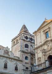 Fototapeta na wymiar Valley of Noto Sicily. Typical details of Baroque architecture in Noto