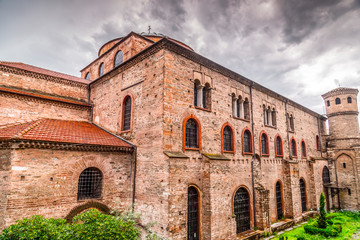 Fototapeta premium Exterior view of the Byzantince chuch of Hagia Sophia in Thessaloniki, Greece