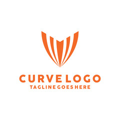 Curve Logo / Flat Icon / Business Symbol Design Inspiration