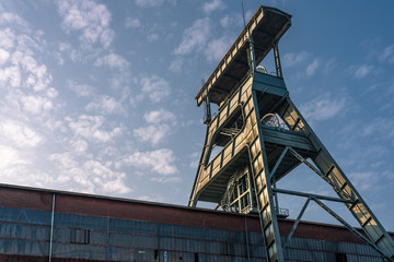 Coal Mine Ewald in Ruhr Area with Hills in Background
