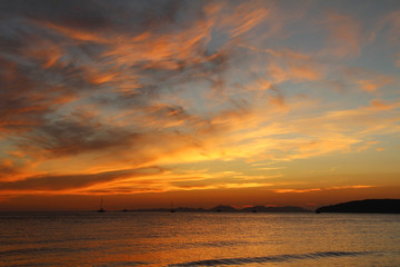 Beautiful view of the Andaman Sea at sunset. Thailand.