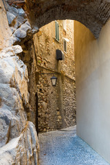 Picturesque alley in the medieval village