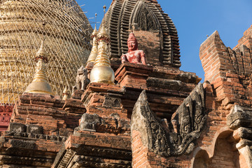 Detail of ancient temples in Bagan, Myanmar (Burma)