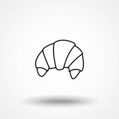 Drawing of croissant icon. Croissant Vector isolated on white background. Vector illustration