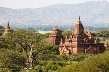 Detail of ancient temples in Bagan, Myanmar (Burma)
