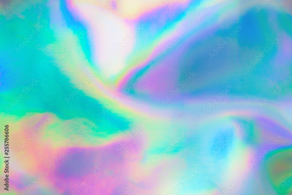 Aufkleber Abstract Modern pastel colored holographic background in 80s style. Synthwave. Vaporwave style. Retrowave, retro futurism, webpunk