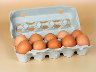 fresh big brown eggs from happy chickens