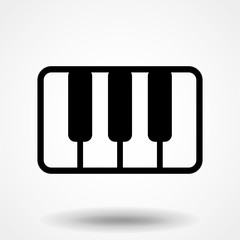 Piano solid icon isolated on white background. Vector illustration.