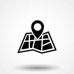 Map pointer flat icon, vector illustration