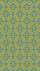Ornate geometric pattern and two-tone abstract background