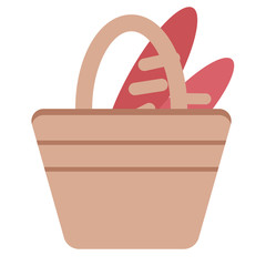 bread basket flat illustration