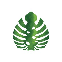 Leaf floral watercolour green vector