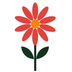 red flower flat illustration