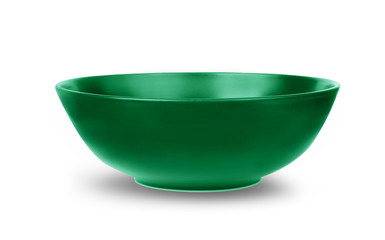 green bowl isolated on white background