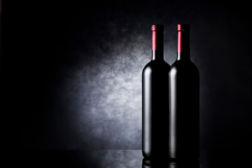 Fototapeta na wymiar Two bottles of wine