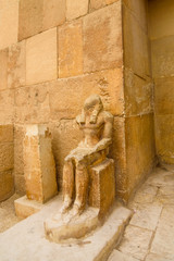 Statue near the great pyramids in Giza plateau. Cairo, Egypt