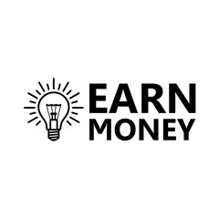 Earn Money icon, Lightbulb icon