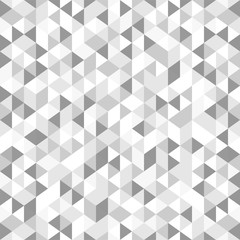Abstract polygon grey and white graphic triangle seamless pattern. Vector graphic background.