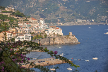 Obraz premium The Torre Saracena in Amalfi town