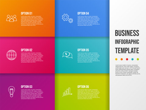 Colorful business infographic with icons. Vector