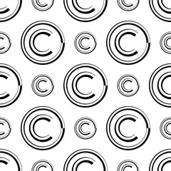 Copyright Icon Seamless Pattern, Copyright Letter C Symbol