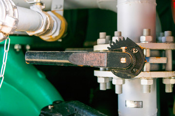 lever valve installed on the discharge pipe of fire engine pump