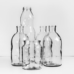 Several Transparent Empty Glass-works - 255791608