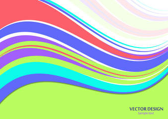 Wavy color stripes, lines. Trendy saturated colors. Bright abstract pattern. Vector background for web design, site, wallpaper, banner, presentation, cover.