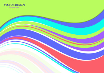 Wavy color stripes, lines. Trendy saturated colors. Bright abstract pattern. Vector background for web design, site, wallpaper, banner, presentation, cover.
