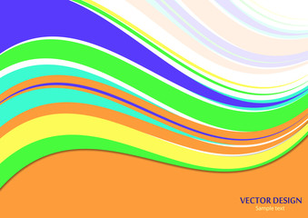 Wavy color stripes, lines. Trendy saturated colors. Bright abstract pattern. Vector background for web design, site, wallpaper, banner, presentation, cover.