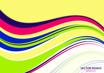 Wavy color stripes, lines. Trendy saturated colors. Bright abstract pattern. Vector background for web design, site, wallpaper, banner, presentation, cover.