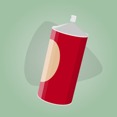 retro cartoon illustration of a spray can