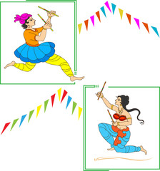 Garba, Dandia Is An Indian Form Of Dance