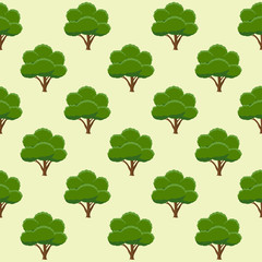 Seamless pattern with trees. Vector illustration.