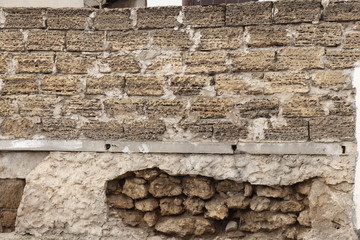 Masonry. The texture of the block.