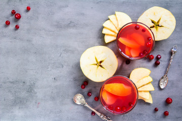 Apple compote with cranberry. Healthy food