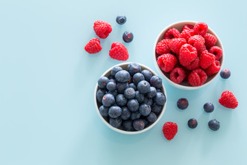 Forest fruit, raspberries and berries, delicious seasonal fruits