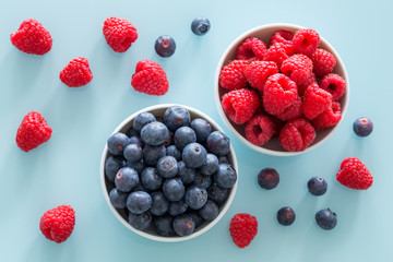 Forest fruit, raspberries and berries, delicious seasonal fruits