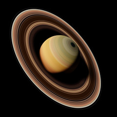 planet Saturn, part of the solar system isolated on black background (3d space illustration, elements of this image are furnished by NASA)