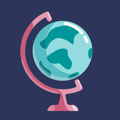 Vector Earth Globe Icon in flat style