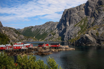 Village on the Lofoten island , Norway.