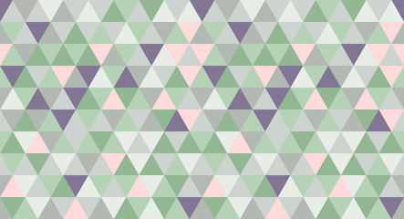 Obraz premium Geometric retro pattern. Green, purple and pink triangles. Retro vector gradient mosaic backdrop. Geometric hipster triangular background.