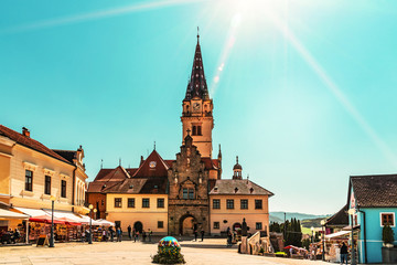 Obraz premium Square in the center of Marija Bistrica shrine before Easter, Croatia