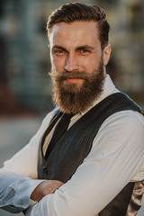 Handsome bearded businessman in Zrenjanin