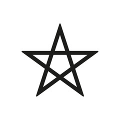 Pentagram symbol. Vector. Isolated.