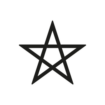 Pentagram symbol. Vector. Isolated.