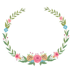 Greenery floral frame , leaf wreath, watercolor wreath, Template for invitations, greeting cards, prints.