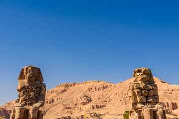 Memnon colossi (statues of the Pharaoh Amenhotep III) in Luxor, Egypt