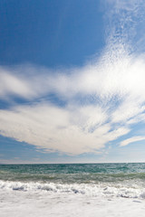 Sea surf in the afternoon on a sunny day
